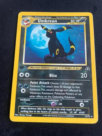 Vintage 1st Edition Neo Umbreon ENG LP/PL te koop beschikbaar voor biedingen