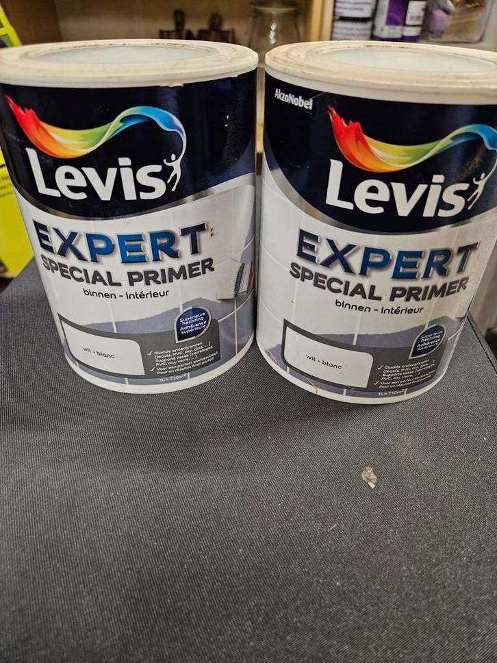 2 pots Primer pour carrelage Levis, Doe-het-zelf en Bouw, Verf, Beits en Lak, Nieuw, Verf, Minder dan 5 liter, Wit, Ophalen