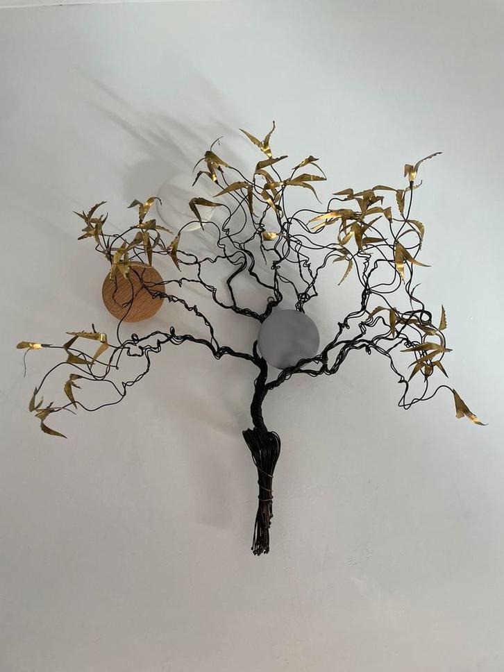 Wandsculptuur - 2 stuks - messing tak, Antiek en Kunst, Kunst | Designobjecten, Ophalen of Verzenden