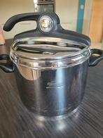 Autocuiseur, casserole à pression, LAGOSTINA, 7 litres, Inox, Enlèvement ou Envoi, Comme neuf, Plaque céramique