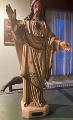 Groot antiek heilig hart christus jezus beeld 80x40 cm, Antiek en Kunst, Ophalen