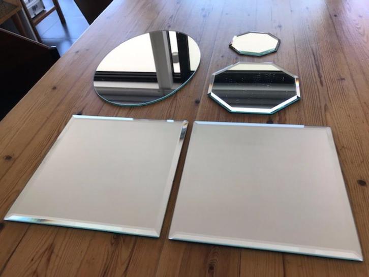 retro spiegels lot 5 stuks, Huis en Inrichting, Woonaccessoires | Spiegels, Gebruikt, Ovaal, Ophalen of Verzenden