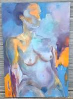Huile sur toile femme nue monogramme, Enlèvement