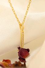 Collier en argent véritable avec tige et pierres, Neuf, Or, Argent, Envoi