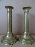 Bougeoirs anciens 19 cm chandelier ancien coulissants 1920, Cuivre ou Bronze, Enlèvement ou Envoi