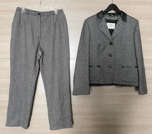 Grijs broekpak met visgraatmotief Weill maat 42, Kleding | Dames, Jasjes, Kostuums en Pakken, Zo goed als nieuw, Kostuum of Pak