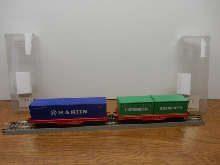 Marklin 29452  2 wagens met containers DB  VVP, Hobby en Vrije tijd, Modeltreinen | H0, Gebruikt, Wagon, Wisselstroom, Märklin