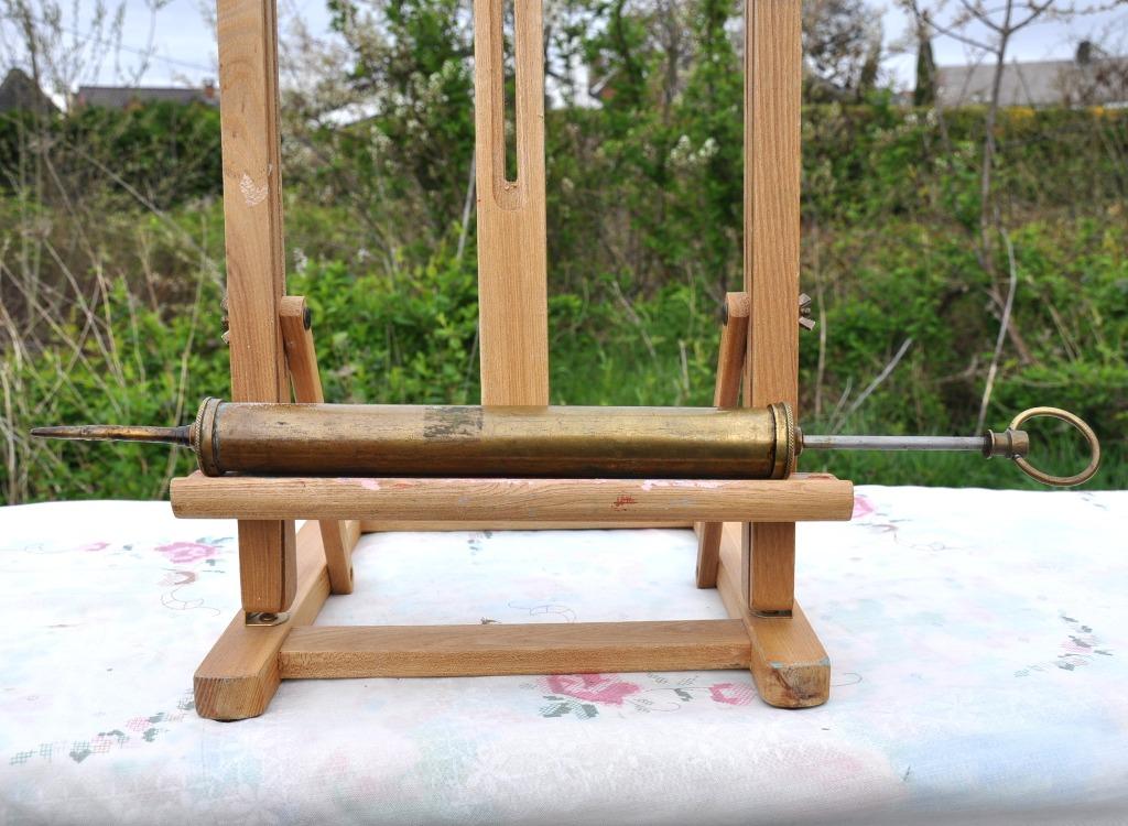 ancien graisseur  seringue a l'huile en cuivre, Antiquités & Art, Enlèvement ou Envoi