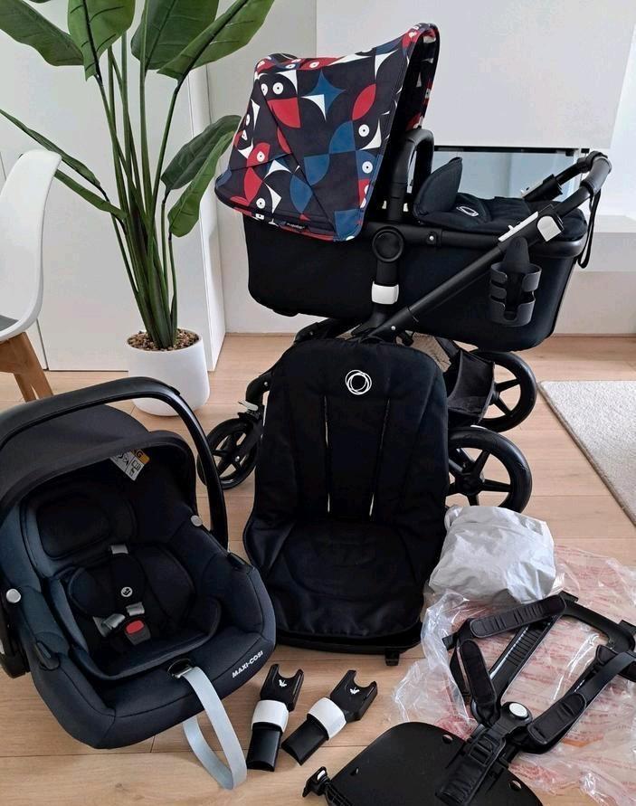 Bugaboo Fox Zwart/SPECIAL EDITION & Maxi Cosi, Kinderen en Baby's, Kinderwagens en Combinaties, Zo goed als nieuw, Bugaboo, Duowagen