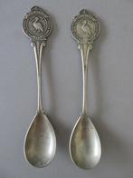 2 koffielepeltjes lepels De Roode pelikaan zilver verzilverd, Verzenden, Zo goed als nieuw, Gebruiksvoorwerp