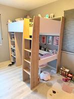Lit mezzanine Shelby 90x200cm avec bureau - blanc/chêne, Kinderen en Baby's, Kinderkamer | Stapelbedden en Hoogslapers, Ophalen