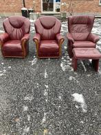 Drie fauteuils in clubstijl, Ophalen, Gebruikt, Hout
