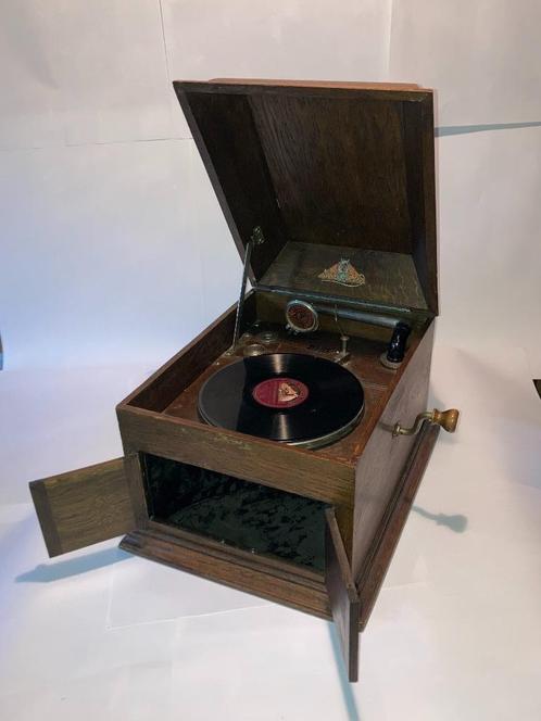 Merveillophone uit 1903 in perfecte staat met 78t vinyl in f, Antiek en Kunst, Antiek | Gereedschap en Instrumenten, Ophalen