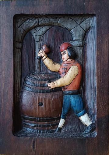 Tonnelier relief en bois polychrome, Enlèvement