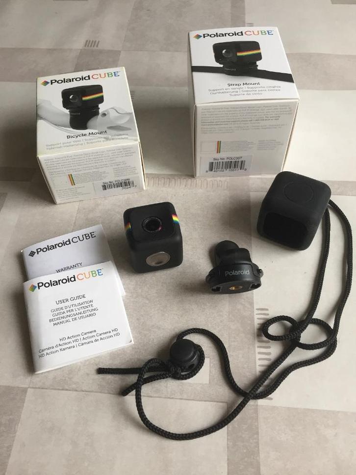 Polaroid Cube action camera + accessoires, nieuwstaat!, Audio, Tv en Foto, Fotocamera's Digitaal, Zo goed als nieuw, Overige Merken