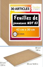 Creative Deco 30 x A3 MDF - Plaat | 420 x 300 x 3 mm, Ophalen of Verzenden, Nieuw, MDF