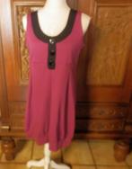 (46)- robe femme t.40 fushia noir - T.Q.F. -, Maat 38/40 (M), Ophalen of Verzenden, Zo goed als nieuw, Knielengte