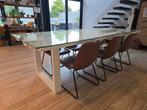 Grote massieve  keukentafel 260x110, Ophalen, Gebruikt, Glas
