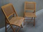 2 chaises pliable cannage vintage, Huis en Inrichting, Stoelen, Ophalen, Gebruikt, Riet of Rotan, Twee