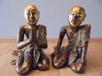 Boeddha monniken set in hout Thailand Azie uniek kerstcadeau, Antiek en Kunst, Ophalen of Verzenden