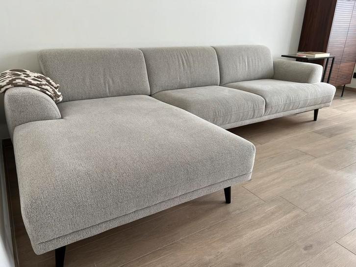 Hoekbank met Chaise Longue Links - Naturel Melange, Huis en Inrichting, Zetels | Zetels en Chaises Longues, Zo goed als nieuw