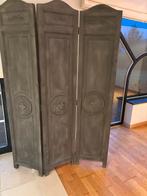 Antieke houten paravent met 3 luiken, Ophalen, Zo goed als nieuw