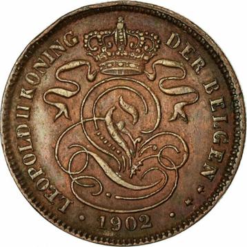 Belgique 2 centimes, 1902 néerlandais - « ROI DES BELGES »