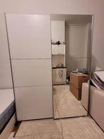 Moderne kleerkast met schuifdeuren en spiegel - in topstaat!, Huis en Inrichting, Ophalen, 100 tot 150 cm, Zo goed als nieuw, Glas