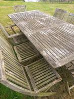 set table de jardin et chaises en teck, Jardin & Terrasse, Enlèvement, Utilisé, Rectangulaire, Bois