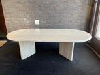 Zeer mooie ovalen travertin salontafel 120x60, Huis en Inrichting, 100 tot 150 cm, Zo goed als nieuw, Minder dan 50 cm, Ovaal