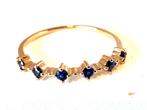 14k gouden ring met blauwe saffier, Handtassen en Accessoires, Ringen, Nieuw, Ophalen of Verzenden, Kleiner dan 17, Met edelsteen