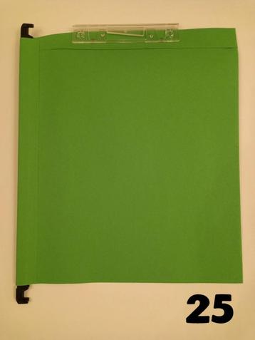 25 Dossiers suspendu pour armoire - fond en V, couleur vert 