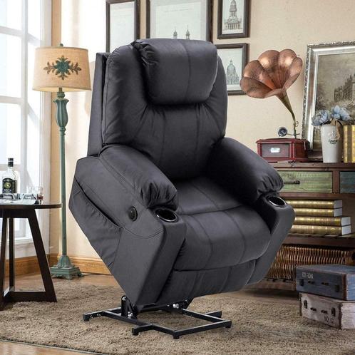 Sta-Op-Stoel Massage Fauteuil Relax Stoel Verwarmd! Zwart, Sport en Fitness, Massageproducten, Nieuw, Verzenden