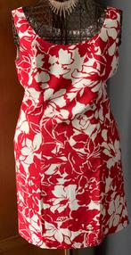 Robe fleurie fraîche en rouge chaud et blanc, Comme neuf, Taille 38/40 (M), Rouge, Enlèvement ou Envoi