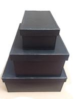 3 boîtes de rangement en cuir pleine fleur très robustes, Enlèvement ou Envoi, Comme neuf