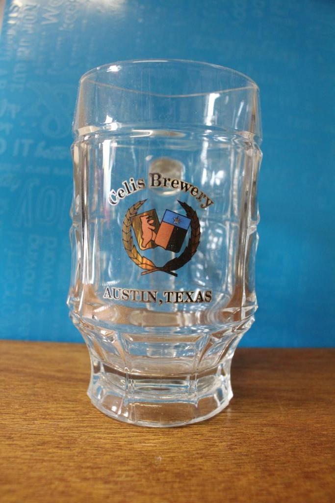 Bierpul glazen bierpot Celis Brewery Austin Texas, Verzamelen, Biermerken, Zo goed als nieuw, Pul(len), Overige merken, Ophalen of Verzenden