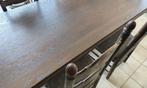 Massief eiken houten tafel + 6 stoelen, Huis en Inrichting, Ophalen, Gebruikt, Eikenhout, 200 cm of meer