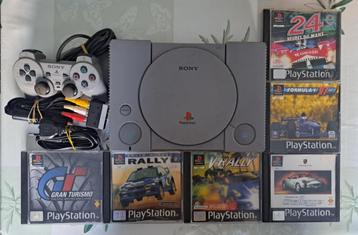 Playstation1 avec 1 manette et 6 jeux. beschikbaar voor biedingen