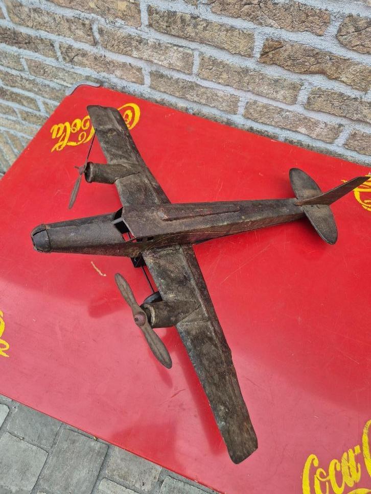 Oud speelgoed blikken vliegtuig Junker  merk Joustra, Antiek en Kunst, Antiek | Speelgoed, Ophalen of Verzenden