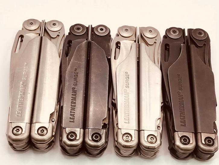 Outil multifonctions Leatherman Surge argenté/noir d'occasio, Caravanes & Camping, Outils de camping, Utilisé, Enlèvement ou Envoi