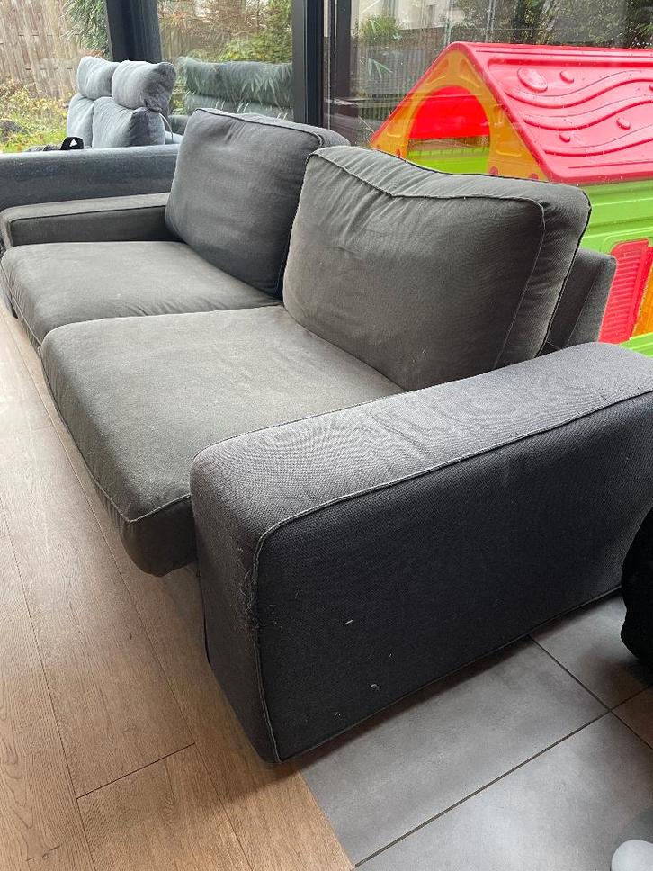 Canapé 3 places KIVIK gris vert, Huis en Inrichting, Zetels | Zetels, Gebruikt, Driepersoons, Ophalen