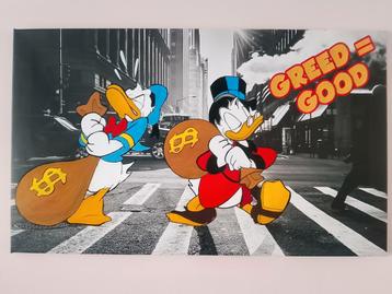 Donald Greed is good canvas XL beschikbaar voor biedingen