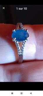 Verstelbare ring van sterling zilver met blauwe saffier, Blauw, Nieuw, Ophalen of Verzenden, Met edelsteen