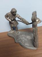 Tinnen beeldje bakker, Antiquités & Art, Antiquités | Bronze & Cuivre, Enlèvement