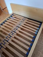 Bed + lattenbodem, Ophalen, Bruin, Tweepersoons, Zo goed als nieuw