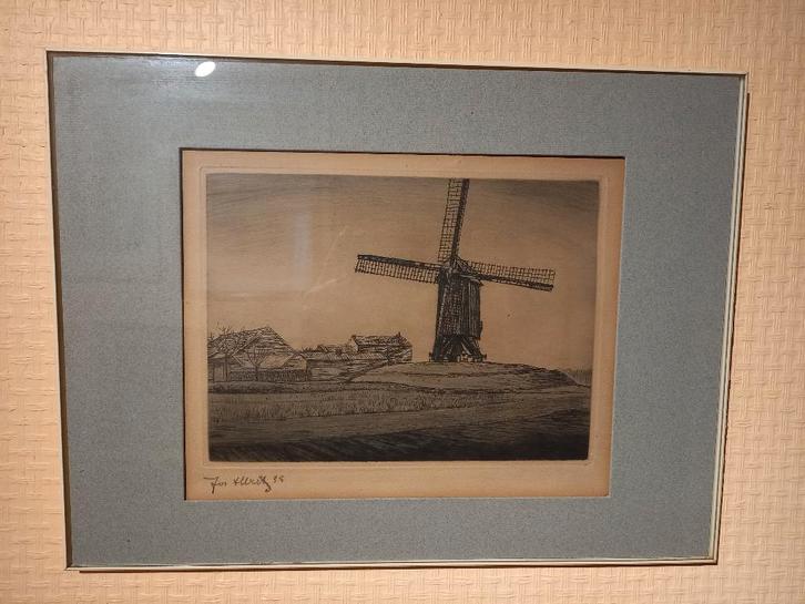 Jos Albert, Gesigneerde ets (1935), Antiquités & Art, Art | Eaux-fortes & Gravures, Enlèvement ou Envoi