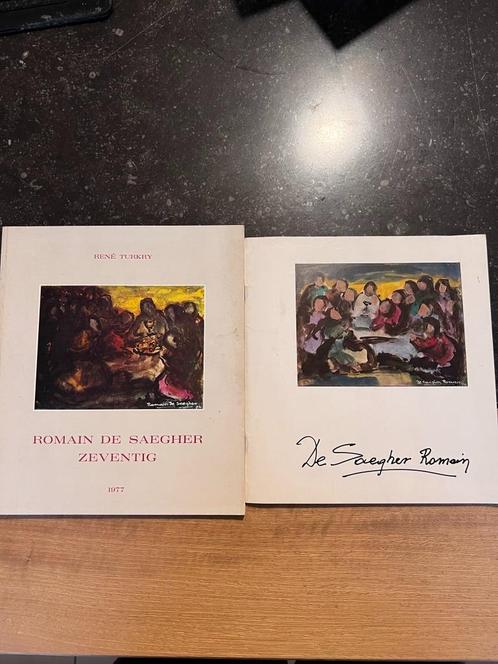 2 boeken De Saegher Romain: zeventig en Hulde aan Romain, Livres, Art & Culture | Arts plastiques, Utilisé, Peinture et dessin