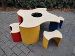 LEGO speeltafel met 4 krukjes + opbergnet, Ophalen, Zo goed als nieuw