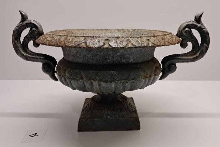 Jardinière en fonte style Médicis – Ø 30 cm – 2 anses, Tuin en Terras, Tuinvazen, Gebruikt, Ophalen