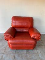 Fauteuil relax électrique en cuir rouge pour 1 personne, Maison & Meubles, Utilisé, Cuir, Enlèvement ou Envoi